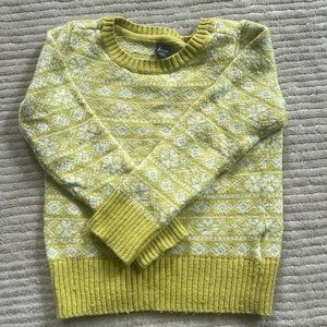 Baby Gap 4t wool sweater fair isle chartreuse